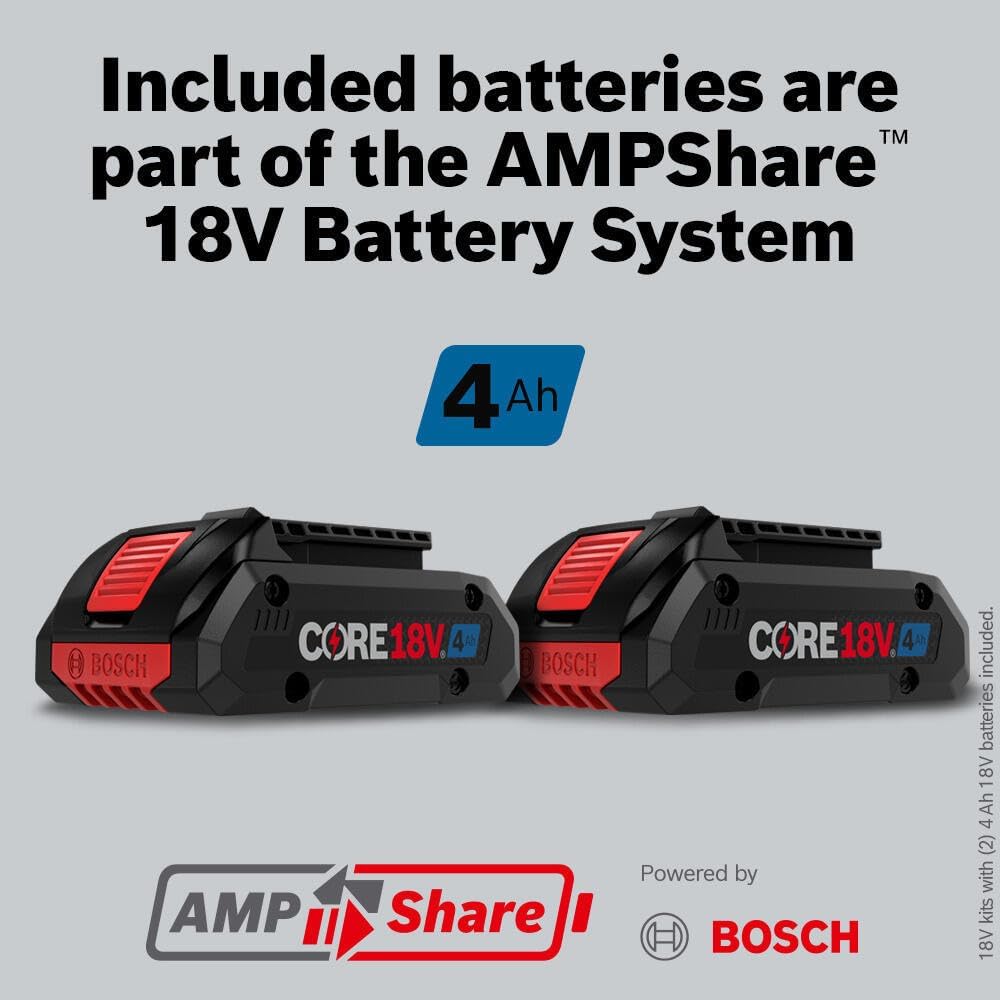 BOSCH GSR18V-800CB24 18V Brushless Connected-Ready 1/2 In. Drill/Driver Kit with (2) CORE18V® 4 Ah Advanced Power Batteries