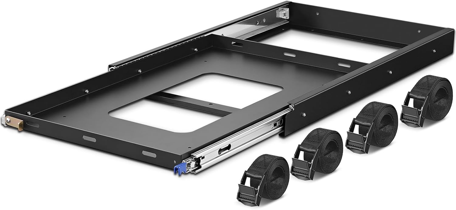 BODEGACOOLER Car Fridge Slide, Inner 29.4 x 17.2in, Vehicle Refriderator Slider with 4 Buckle Straps, Max 220 LBS/100Kg