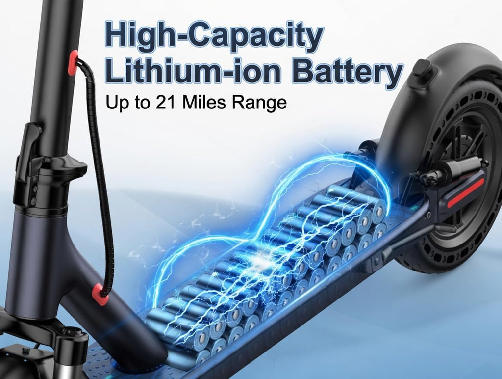 Alloweek Electric Scooter for Adults – 350W/500W Motor, 19 MPH/22Mph Top Speed, 21-52 Miles Range, 8.5'/10 inch Tires, Folding E-Scooter with Dual Suspension and Braking System, App Control