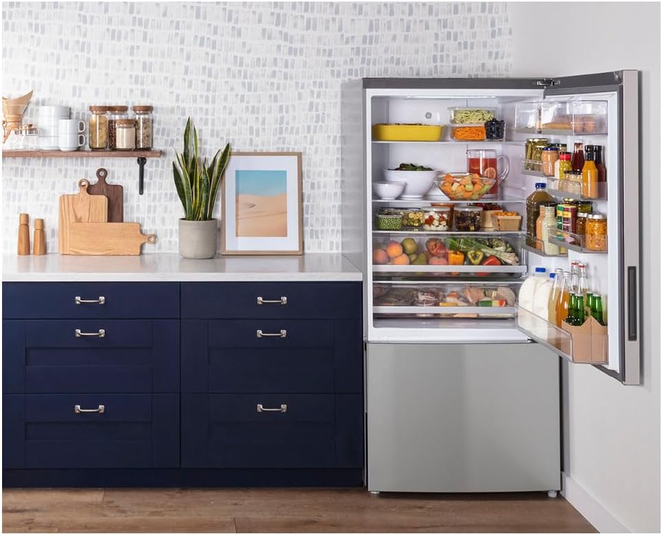 GE Appliances 17.7 cu. ft. Bottom Freezer Refrigerator in Fingerprint Resistant Stainless Steel, Counter Depth