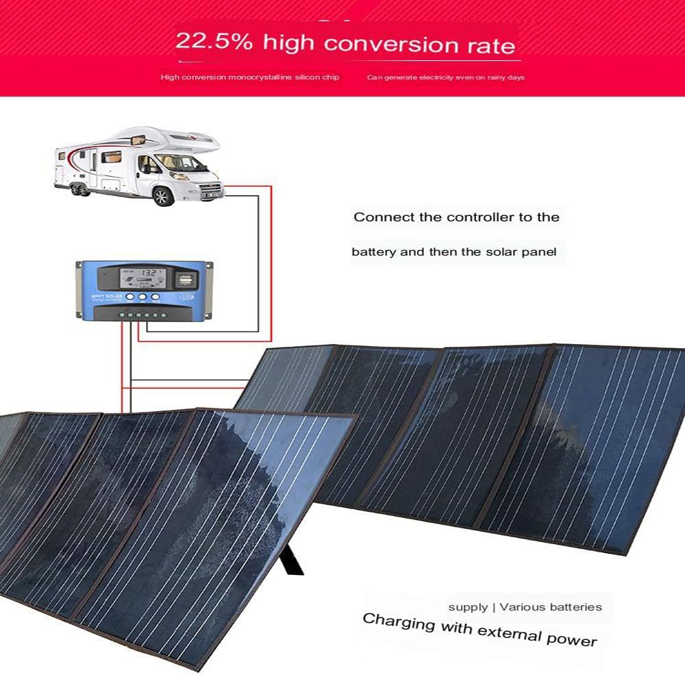 500W Solar Panel Charger, Foldable Portable Solar Panel, Waterproof Solar Charger, Suitable for Hiking, Backpacking, Camping,300W