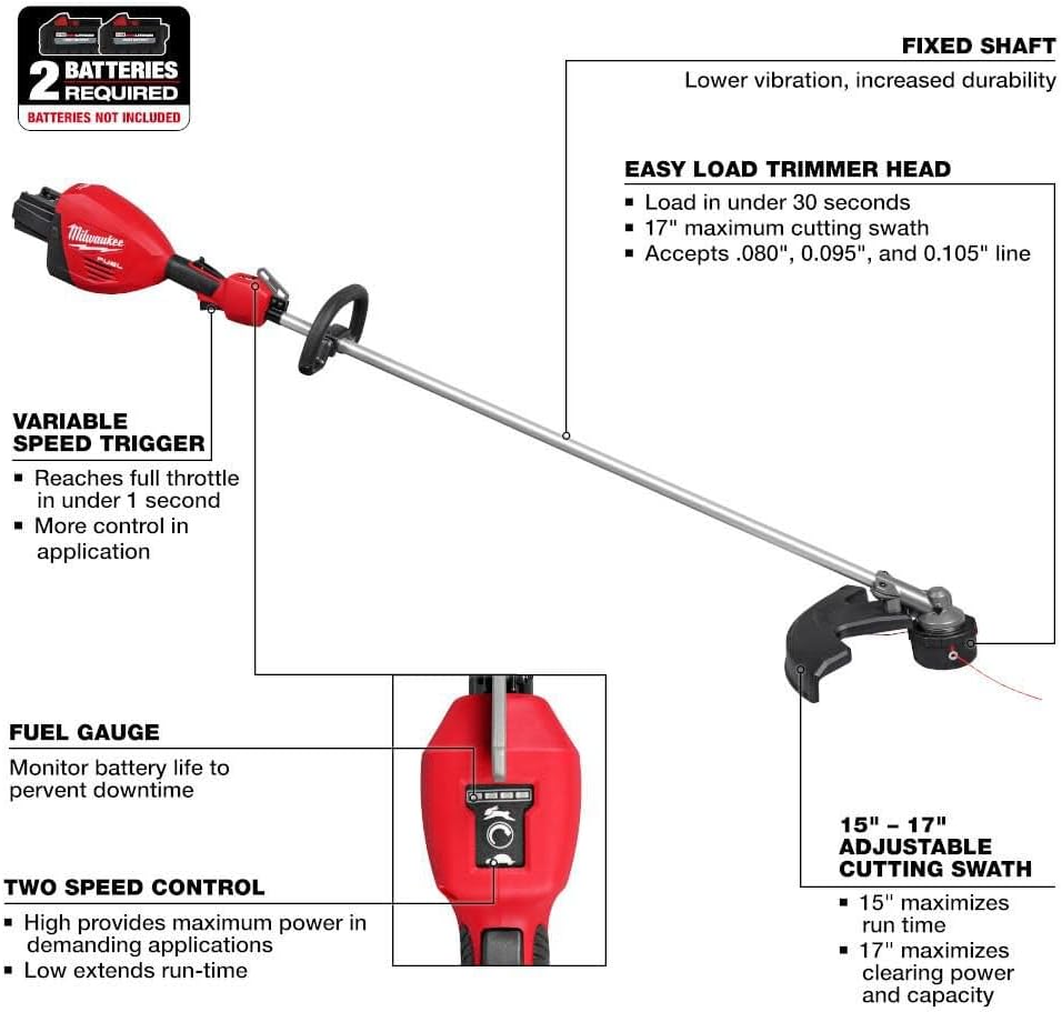 Milwaukee Electric - M18 Fuel 17RDQUO Dual Battery String Trimmer