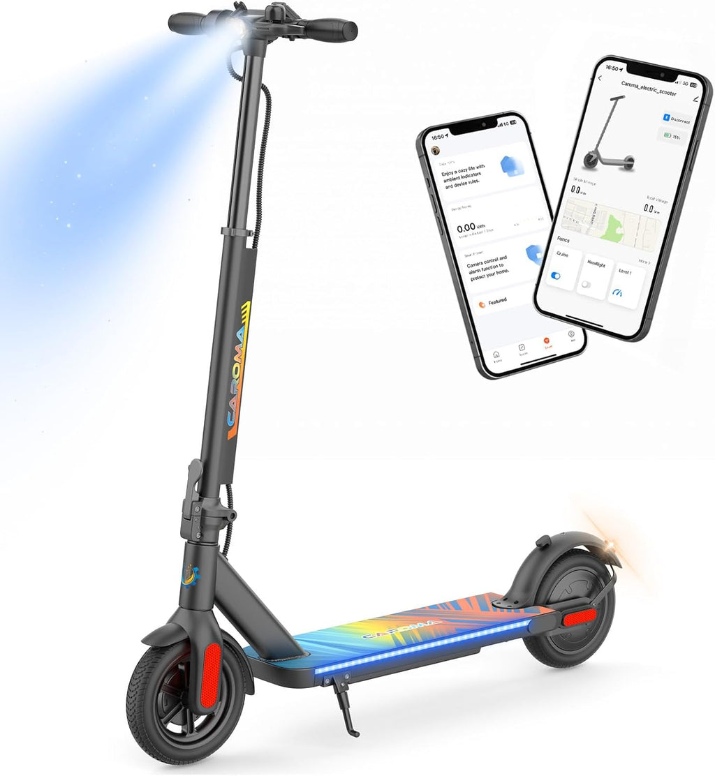 Caroma Electric Scooter Adults, 350W/500W Motor, Top Speed 20/25 Mph & 30 Miles Range, 8.5' Solid Tires, Cruise Control E Scooter for Adults
