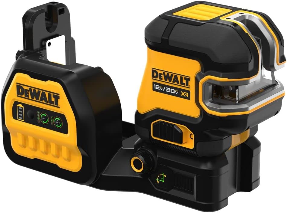 DEWALT 20V/12V MAX Laser Level Kit, Cross Line Laser and 5 Spot Laser, Green, Includes TSTAK Storage Case (DCLE34520G)