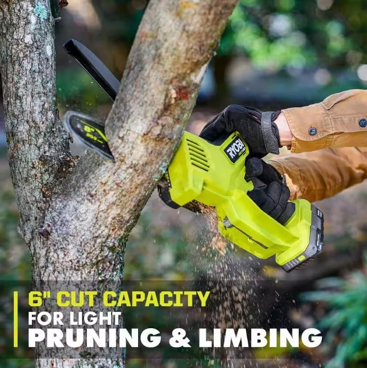 RYOBI 18V Brushless 8 in. Battery Compact Pruning Mini Chainsaw (Tool Only)