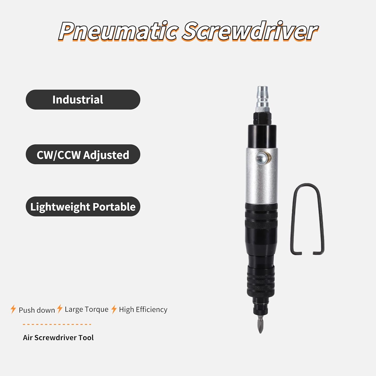 Industrial Pneumatic Screwdriver,Professional Handhold Pneumatic Screwdriver,Lightweight Portable Pneumatic Screwdriver,1200Rpm Cw/Ccw Air Screwdriver Tool,For Fastening And Dismantling Of Screws.