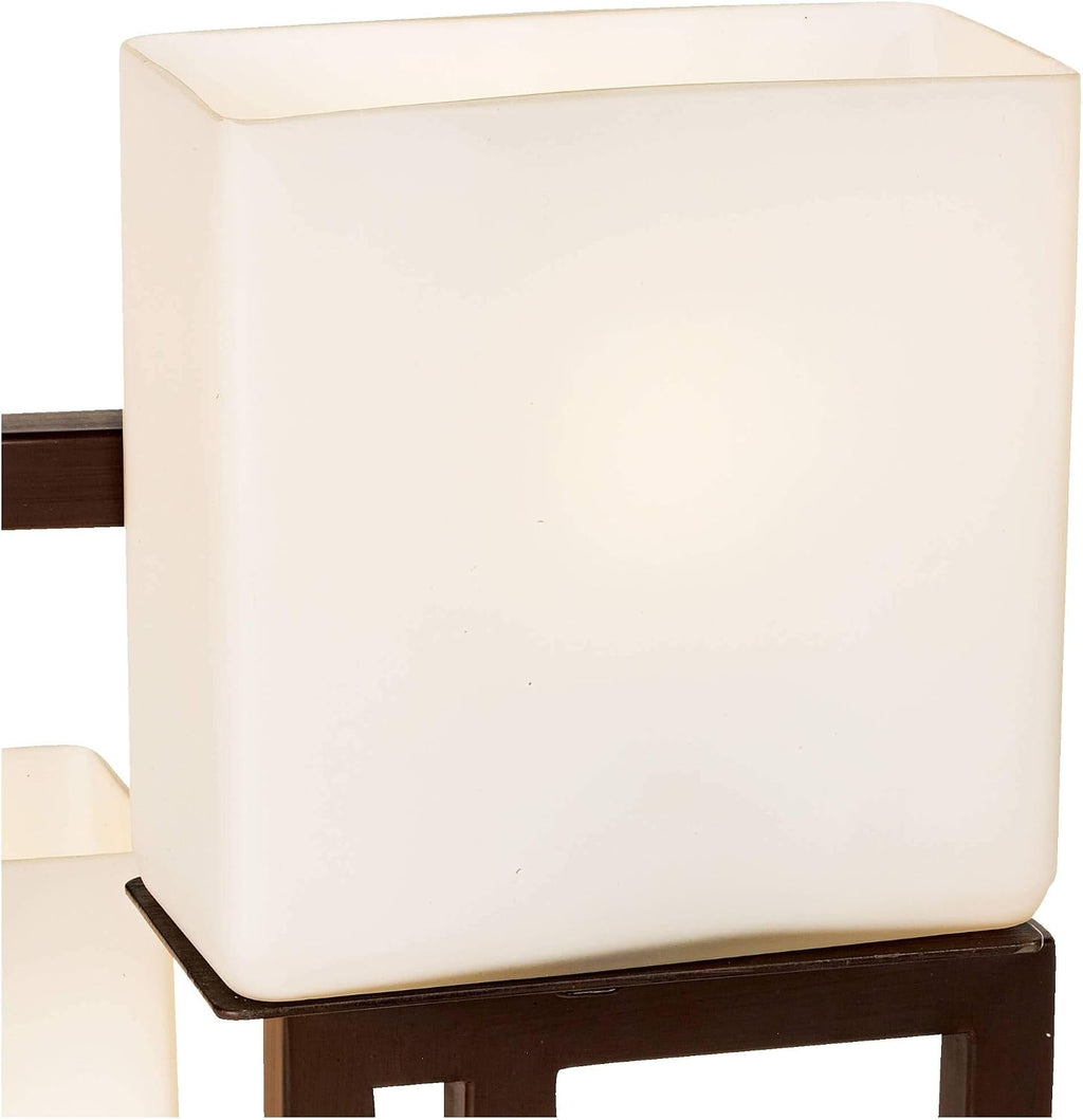 Possini Euro Design Lighting on the Square Modern 3-Way Table Lamp 24' High with Table Top Dimmer Roman Bronze Metal Glass Shade for Bedroom Living Room House Home Bedside Nightstand Office Kids