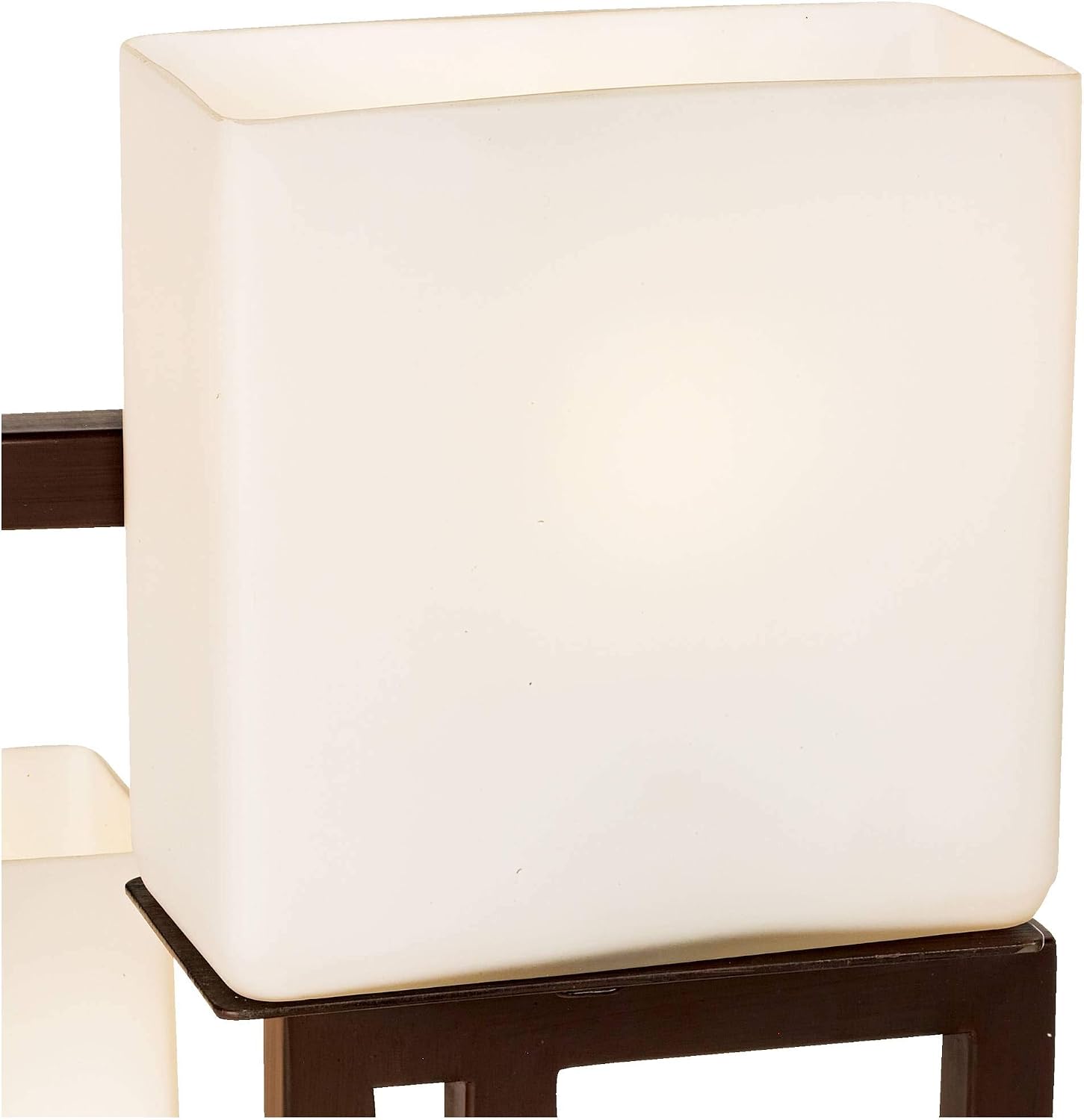 Possini Euro Design Lighting on the Square Modern 3-Way Table Lamp 24' High with Table Top Dimmer Roman Bronze Metal Glass Shade for Bedroom Living Room House Home Bedside Nightstand Office Kids