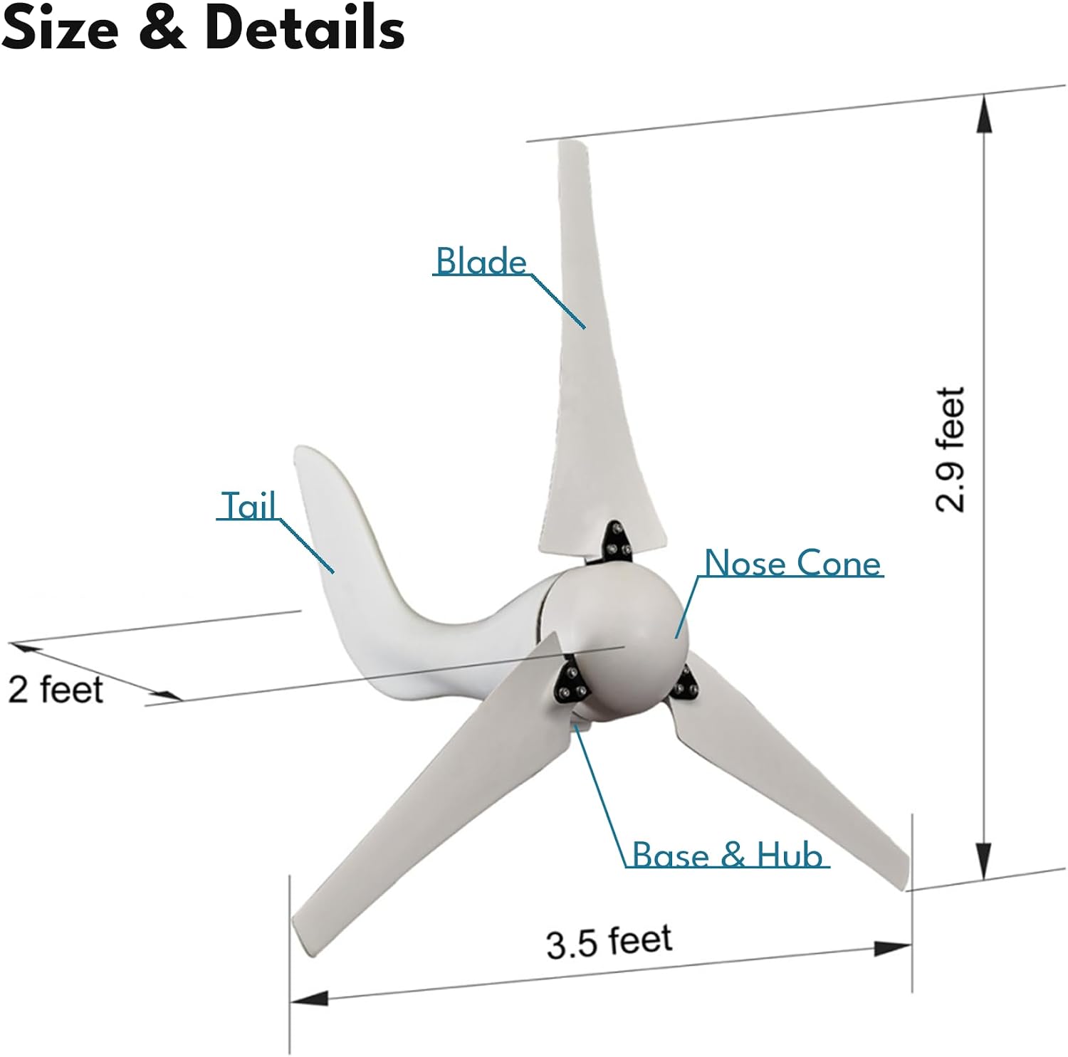 Windmill 400W 12V Land and Marine Wind Turbine Generator kit. Inbuilt MPPT Charge Controller + Automatic and Manual Braking System with Amps Meter. DIY Installation
