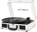 Victrola Journey - Bluetooth Suitcase Record Player - White/Silver | Built-in stereo speakers, 3-speed turntable plays 7', 10' and 12' records, Bluetooth streaming, headphone jack