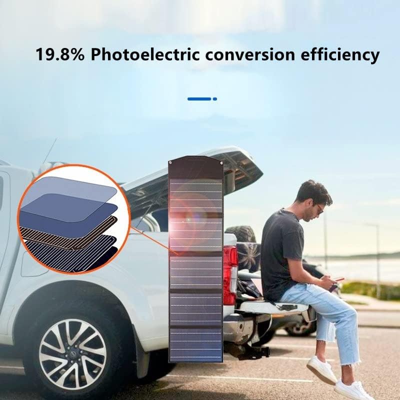 60W/80W/100W Portable Solar Panel(Dual 5v USB with 18v DC Output) Monocrystalline Solar Charger Foldable Solar Panel Bag for Laptop, Portable Generator, 12v Car, Boat, RV Battery etc.(60W)