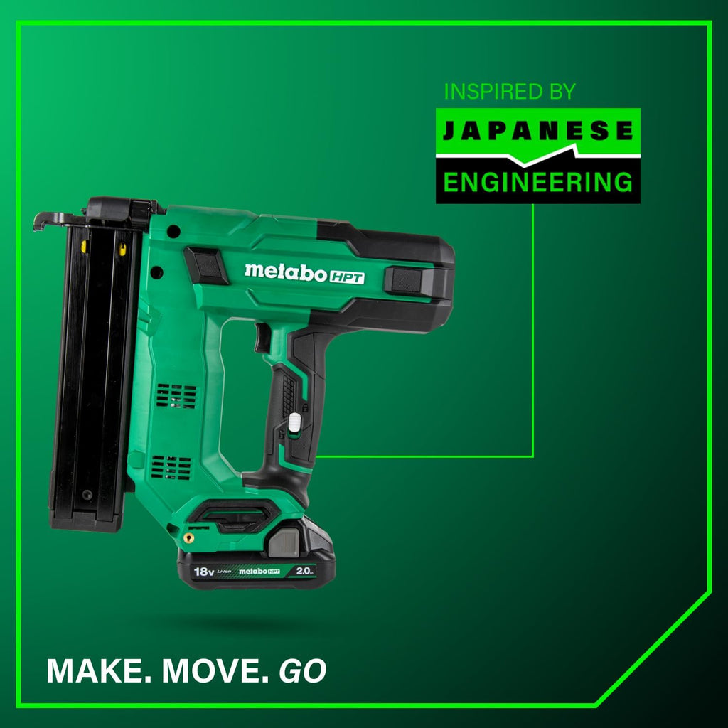 Metabo HPT 18V MultiVolt Cordless Narrow Crown Stapler Kit, 18 Gauge 1-1/2' Stapler with Power Tool 2.0Ah Lithium Ion Battery, Drives 1/2' to 1-1/2' Staples, 5-Year Warranty, N1804DB