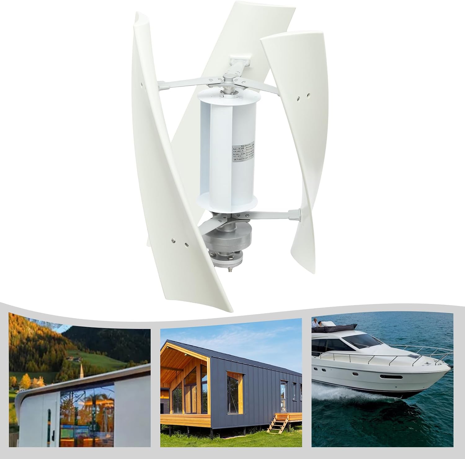 Wind Turbine Generator Kit, 100W 24V Vertical Axis Wind Turbine Generator with Controller & Winds-Assisted Wheel, 3 Blades Winds Power Generator Permanent Magnet generator for Boats, Gazebos, Home, RV