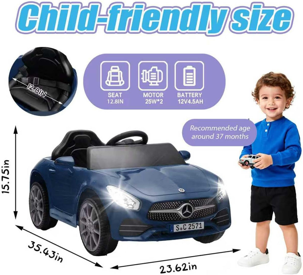 Licensed Mercedes-Benz CLS 350 12V Ride On Car Truck for Kids, Ride on Toys for Toddlers w/Parent Control, Spring Suspension, Power Wheels for Girls w/Bluetooth, Music, LED Lights (Blue)