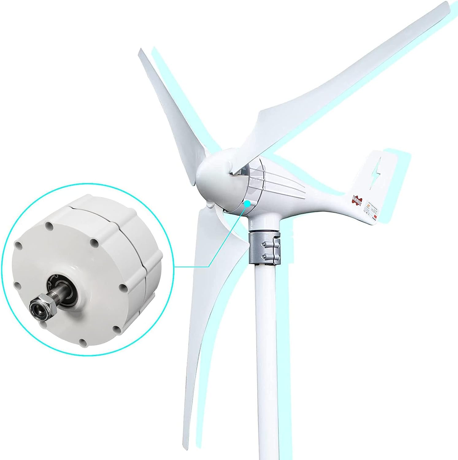 Three Phase AC Permanent Magnet Generator, for Vertical Horizontal Wind Turbine System, 400W 500W 600W Rare Earths Ndfeb Permanent Magnetic Generator,400W-12V