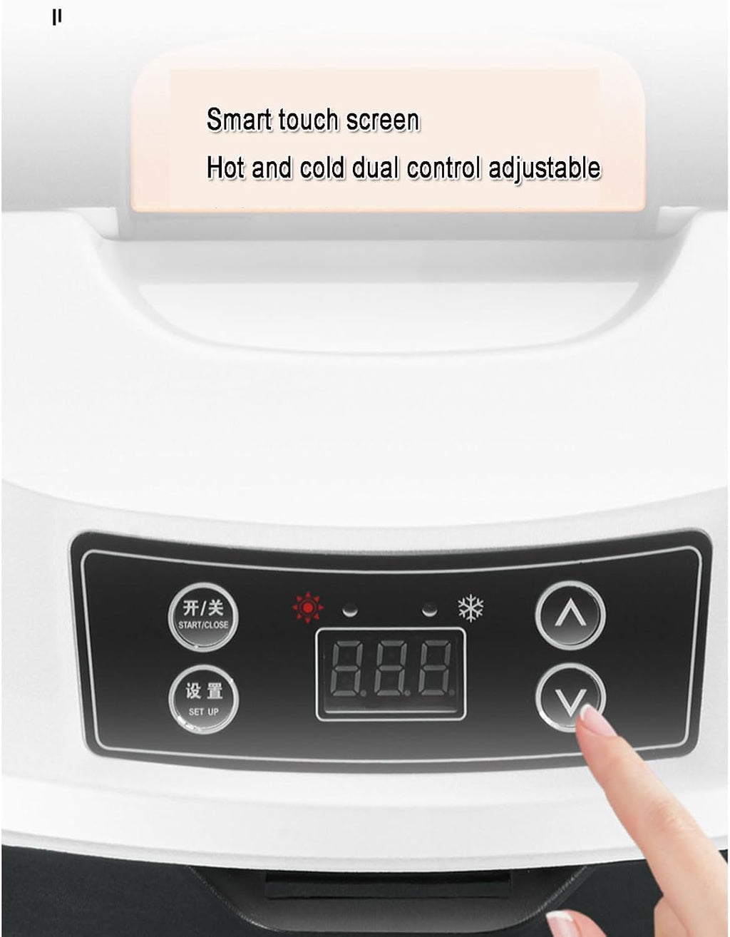 Car Refrigerator, Personal Thermoelectric Cooler/Warmer, 10 Liter Capacity, Portable Electric Car Cooler with 12/24V DC & 220V AC Small Fridge for Car, RV, and Camping Use