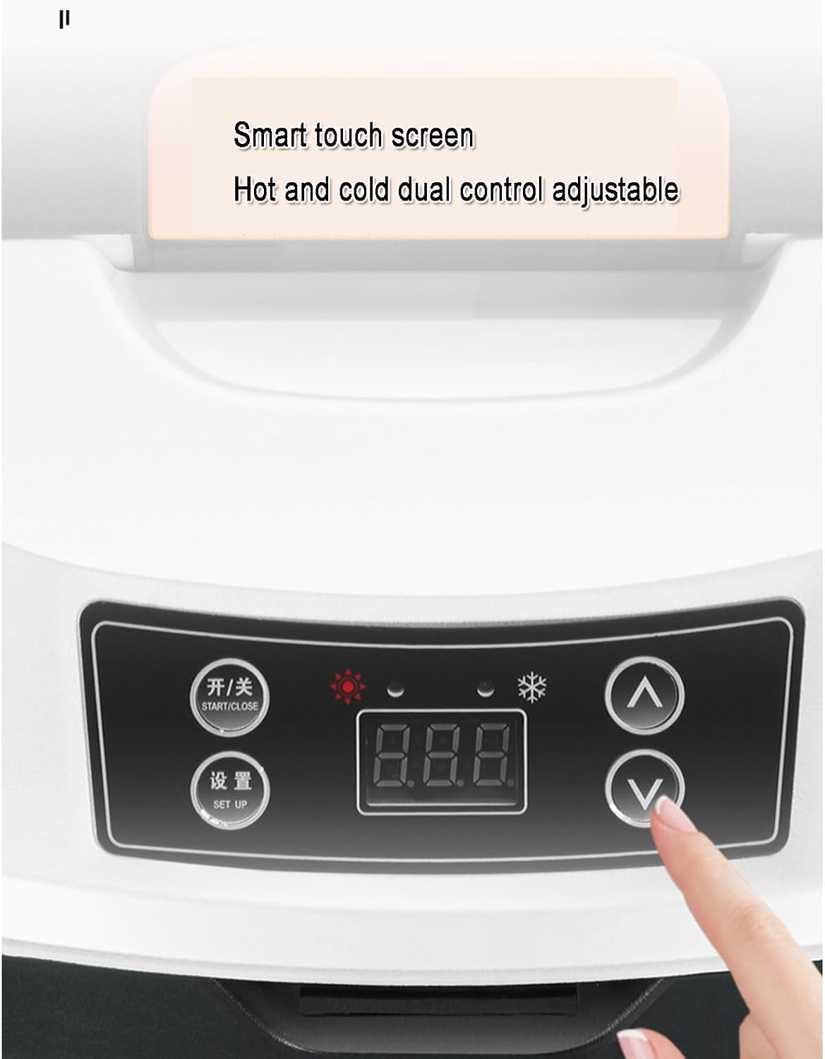 Car Refrigerator, Personal Thermoelectric Cooler/Warmer, 10 Liter Capacity, Portable Electric Car Cooler with 12/24V DC & 220V AC Small Fridge for Car, RV, and Camping Use