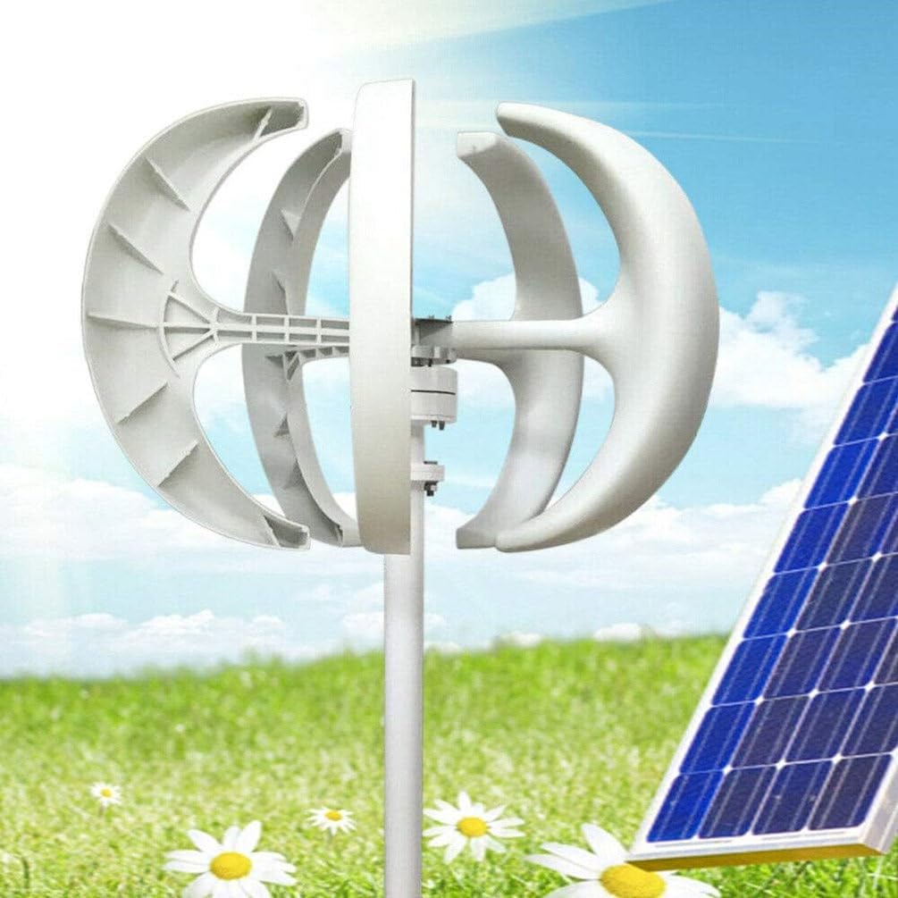 400W 600W 800W 1000W 1200W 12V 24V 5-Blade Vertical Axis Wind Turbine Generator, w/Controller, 3 Phase AC Permanent Magnet Generator Wind Turbine Kit,12V-400W