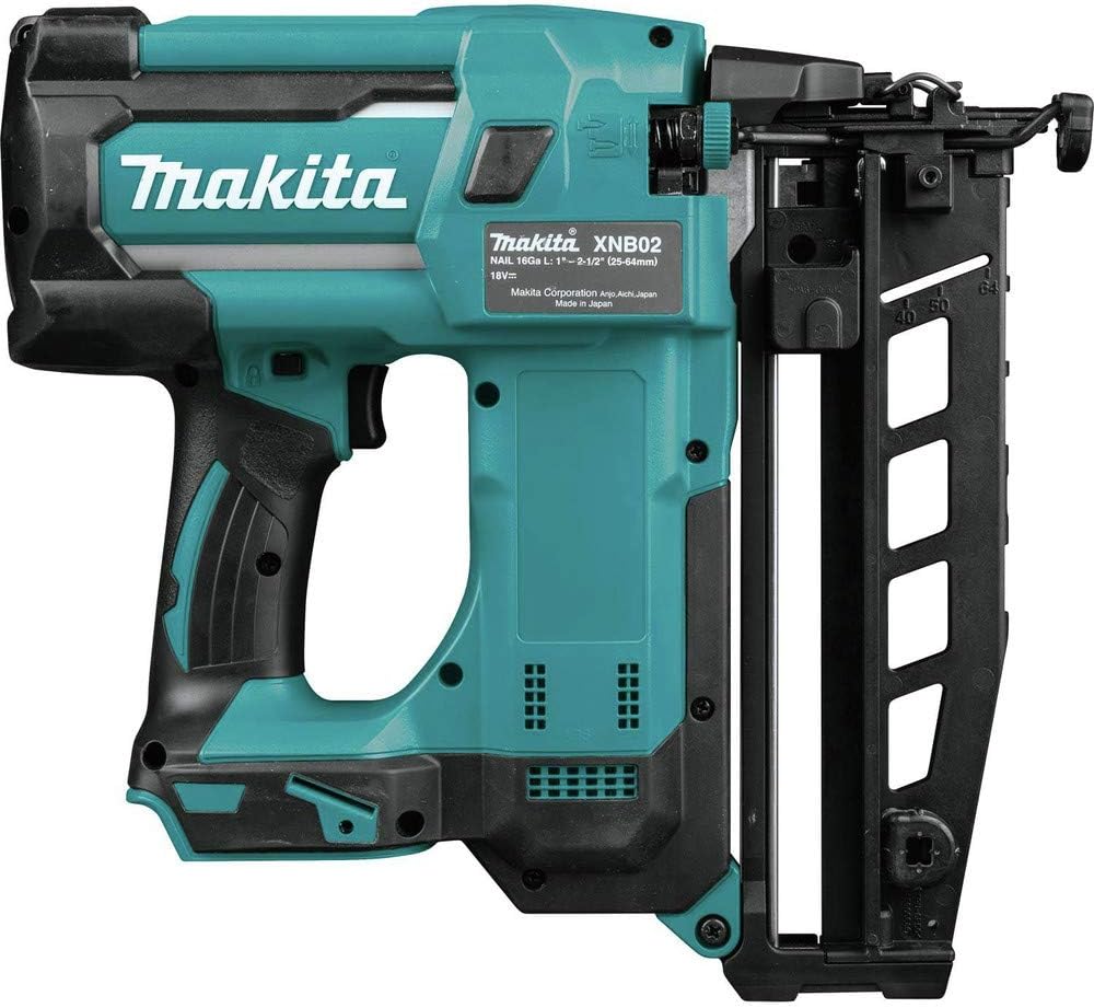 Makita XNB02Z 18V LXT Straight Finish Nailer, 16 Gauge, 2-1/2'