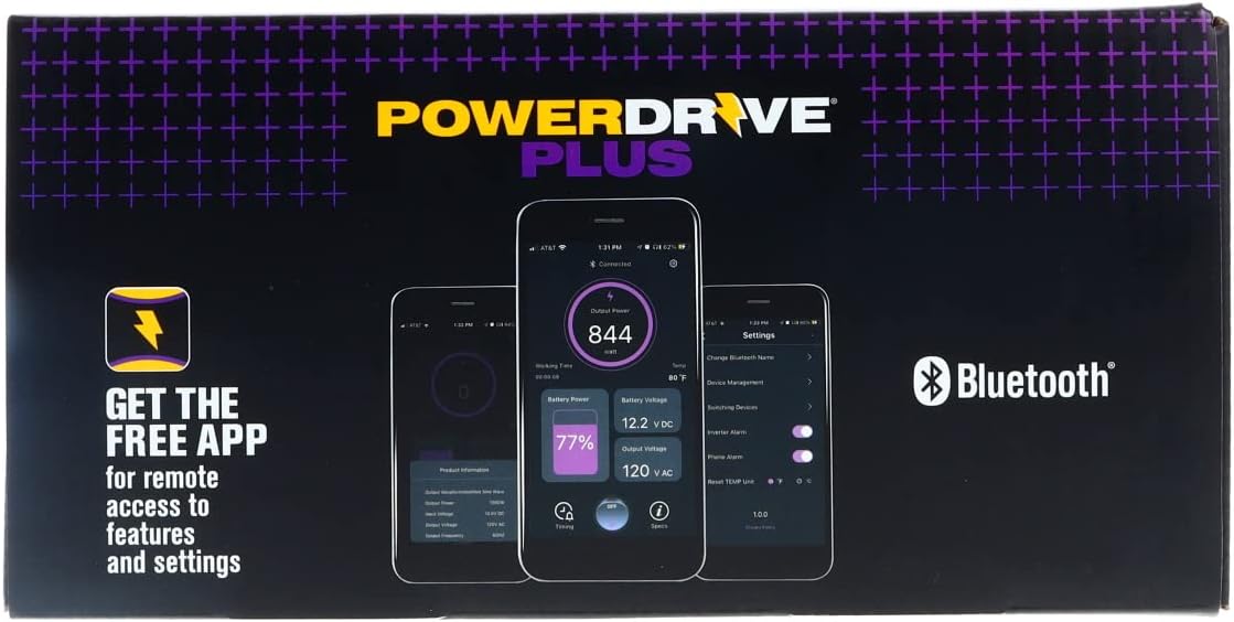 PowerDrive 2000 Watt Power Inverter, PWD2000P with Bluetooth Wireless Tech and Remote Control