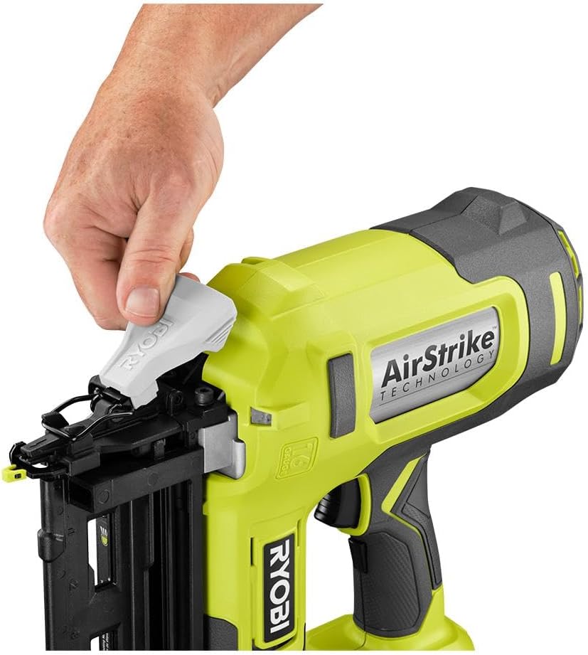 RYOBI ONE+ 18V 16-Gauge Cordless AirStrike Finish Nailer (Tool Only), P326, Green