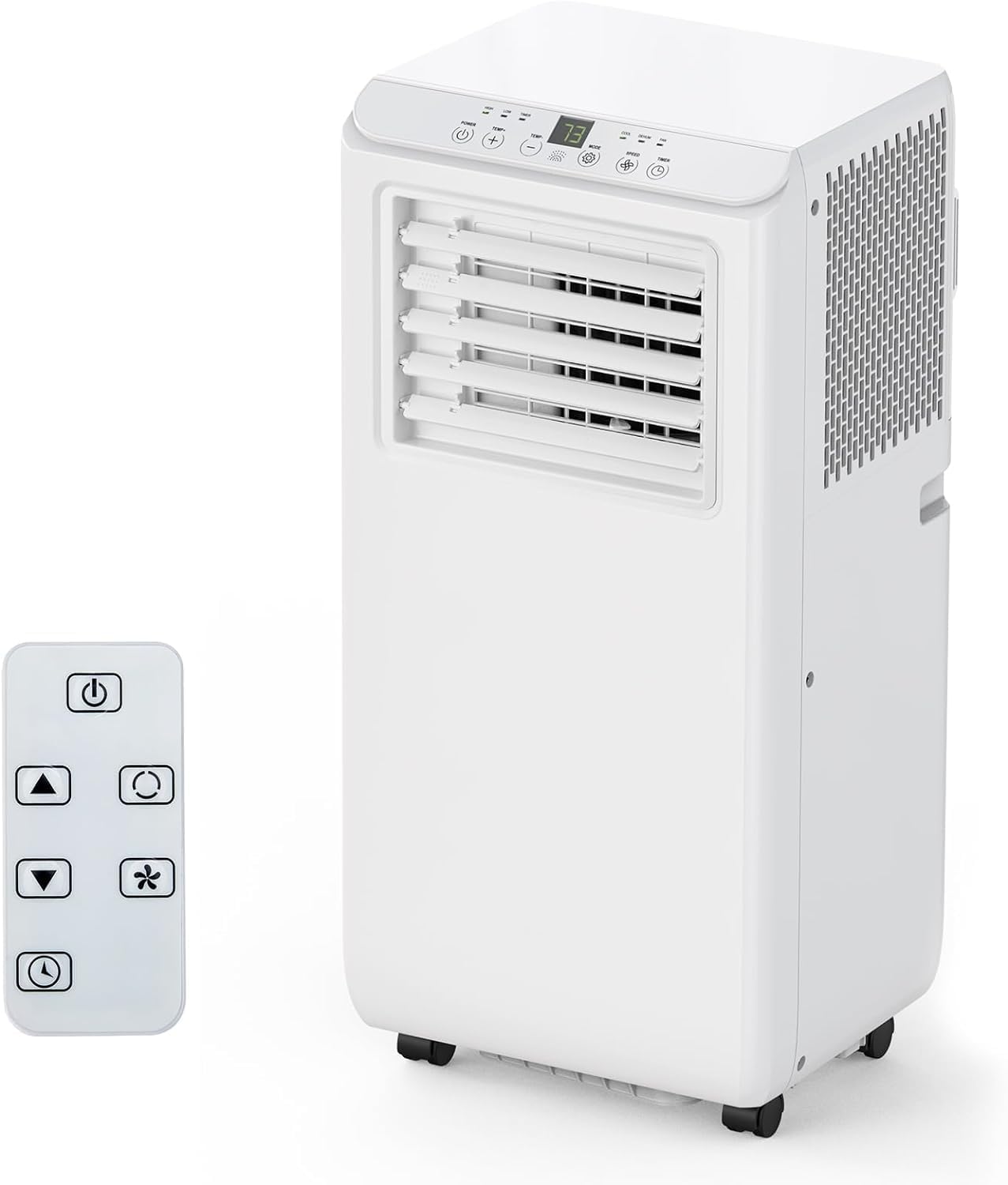 8000 BTUs Portable Air Conditioner with Cooling, Dehumidifier, Fan 3-IN-1 Indoor AC, 24H Timer, 2 Fan Speeds, Sleep Mode, Remote Control Included - Ideal for Home, Office, and Garage Use