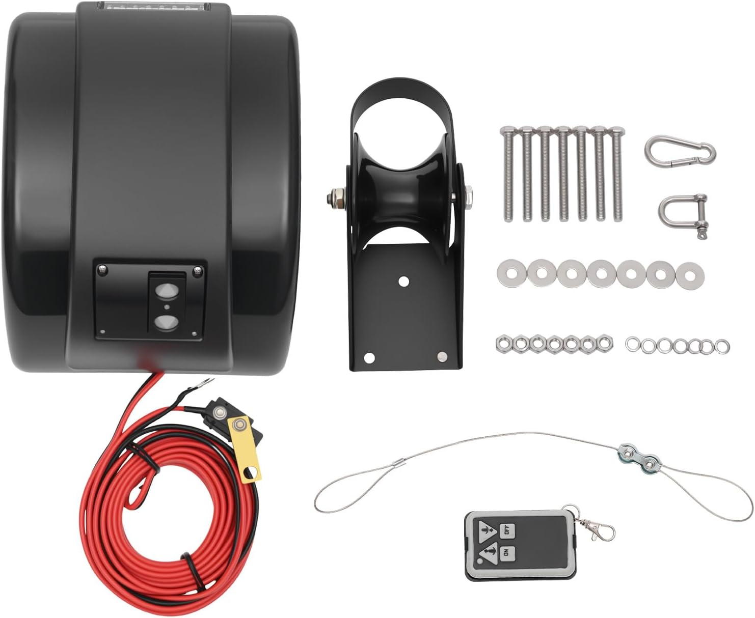 OUKANING Boat Electric Anchor Winch, Anchors Up to 25/35/45 LBS, 12-Volt DC Boat Anchor Wench with Wireless Remote Control, High-Efficiency Marine Saltwater Anchor Windlass Kit Includes 100-feet Rope