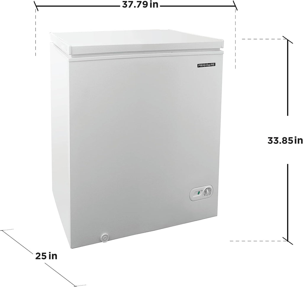 FRIGIDAIRE EFRF9003 Chest Deep Freezer, 9 Cu. Ft. Class, WhiteAdjustable Thermostat-Removable Vinyl Coated Wire Basket-Easy Defrost Drain, 9-10CF, White
