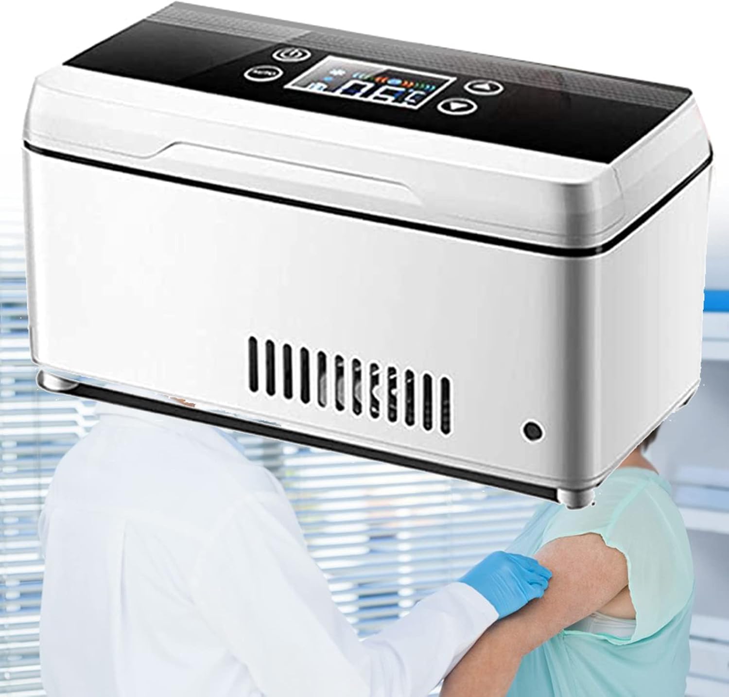 Insulin Cool Box Mini Electric Insulin Cooler Portable Medicines Fridge Cabinet Small Car Fridge 0-18 °C Cool Bag Thermostat for Car Travel Home,1cell