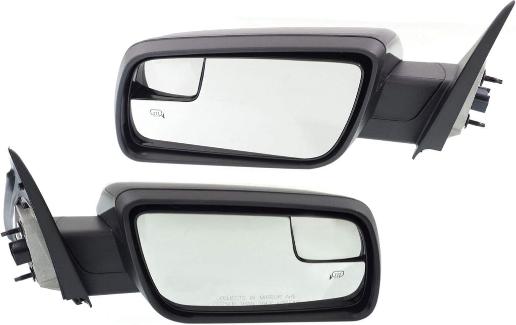 Kool Vue Driver & Passenger Side Power Heated Mirrors for Ford Flex 2013-2019 With Spotter Glass; Without Memory & Puddle Lamp Paintable