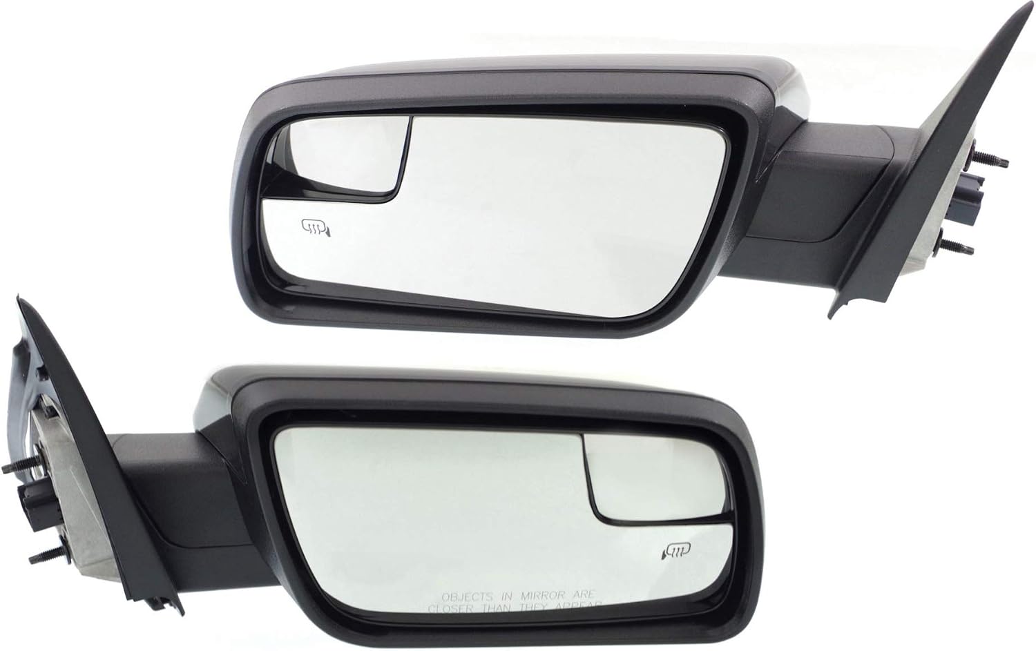 Kool Vue Driver & Passenger Side Power Heated Mirrors for Ford Flex 2013-2019 With Spotter Glass; Without Memory & Puddle Lamp Paintable
