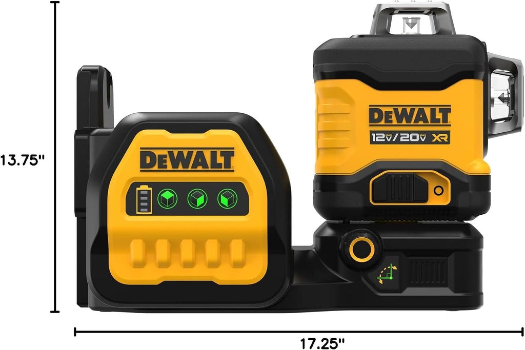 DEWALT 20V/12V MAX Laser Level, 3 x 360, Green, Bare Tool Only (DCLE34030GB)