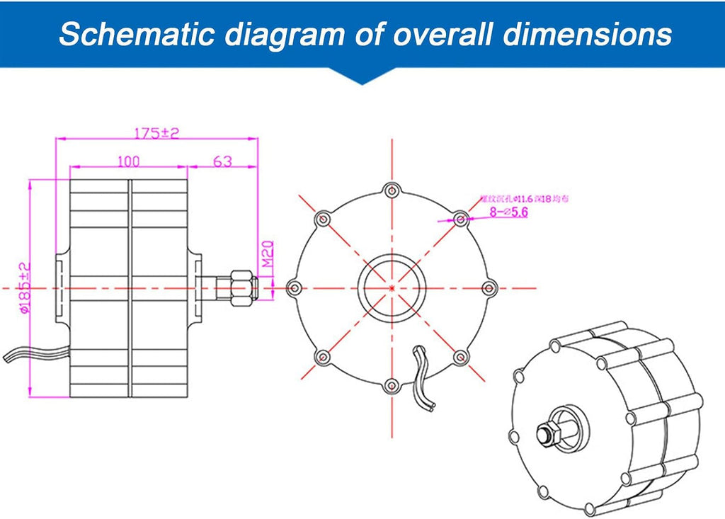 Three Phase AC Permanent Magnet Generator, for Vertical Horizontal Wind Turbine System, 400W 500W 600W Rare Earths Ndfeb Permanent Magnetic Generator,400W-12V