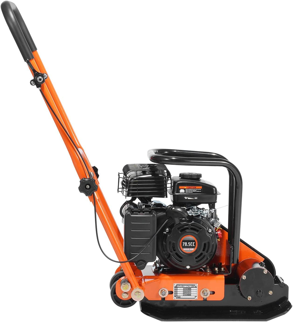 VEVOR Plate Compactor, 2.8 HP 78.5CC Gas Engine 5,250 VPM, 1,920 lbs Force Vibratory Compaction Tamper with 18.7 x 11.8 inch Plate for Walkways, Patios, Asphalts, Paver Landscaping, EPA Compliant