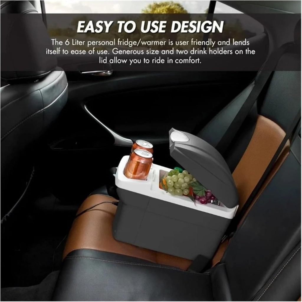 12V 6 Quart Personal Thermoelectric, 6 Liter Capacity, Portable Electric Cooler Warmer With 12/24V DC, Small Fridge For Car, RV
