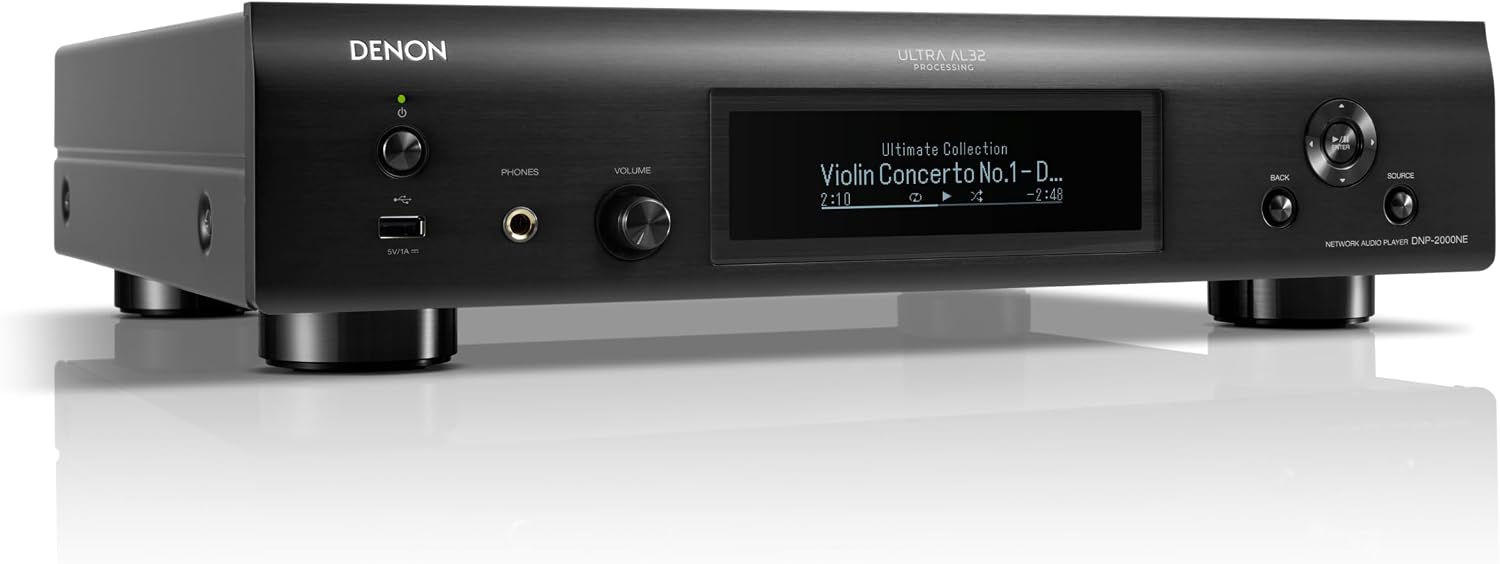 Denon DNP-2000NE Digital Audio Player, Wireless Multi-Room Audio, Ultra AL32 Processing, HEOS Built-in, Quad DAC Configuration, Supports AirPlay 2, Alexa, & Siri Voice Control, Black