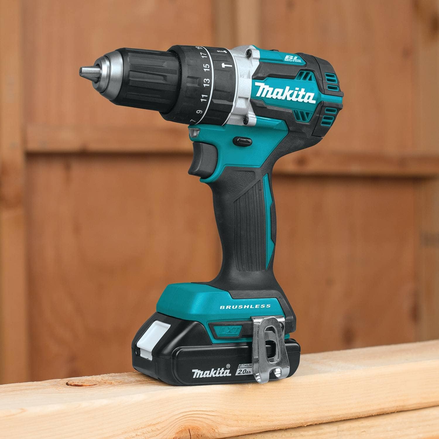 Makita XPH12R 18V LXT Lithium-Ion Compact Brushless Cordless 1/2' Hammer Driver-Drill Kit (2.0Ah),