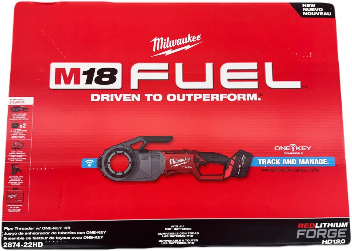Milwaukee 2874-22HD M18 Fuel Pipe Threader w/ONE-Key Kit