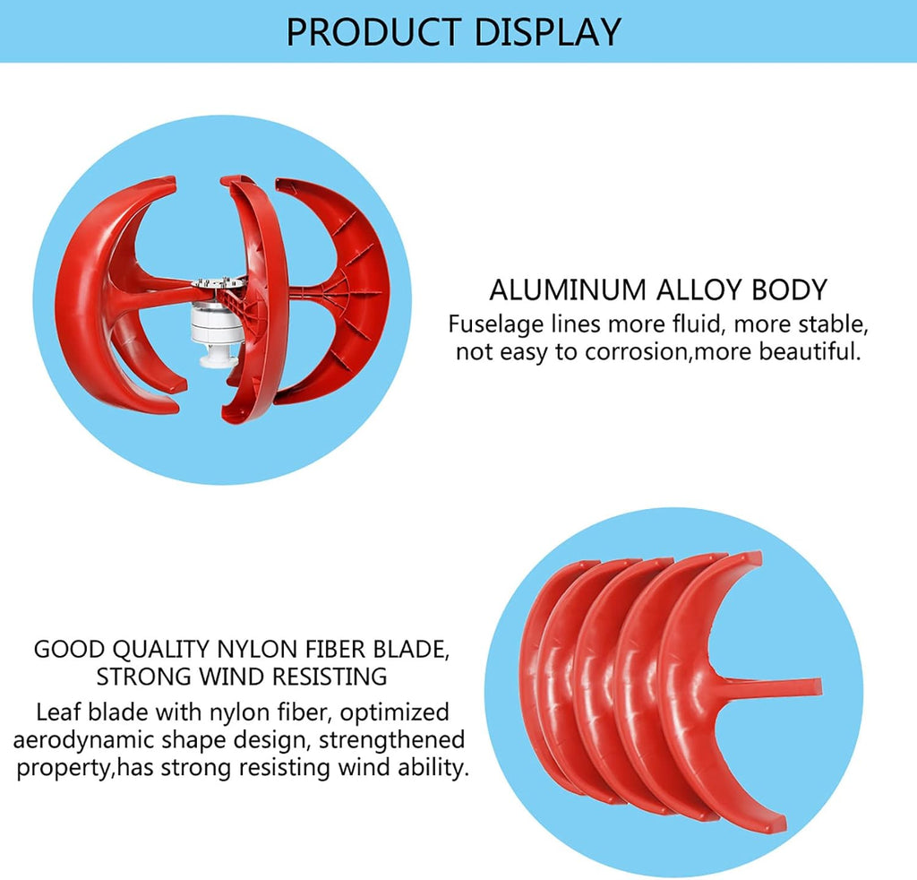 1000W-1500W Low Noise Vertical Permanent Maglev Generator,12V-220V AC Wind Power Vertical Low Noise Wind Turbines Generator for Home Supplemental Power