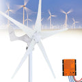 3000w 4000w 5000w Horizontal wind Turbine 5 fan Blades Wind Turbine Generator 12V 24V 48V Windmill Connecte to Solar with MPPT Hybrid Controller,3000W-12V