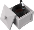 Mayne Heavy Duty Cable Storage Solution for Home & Garage, Lightweight & Functional Outdoor Storage Bin with Lid, Stylish Cable Organizer and EV Charger Storage, White