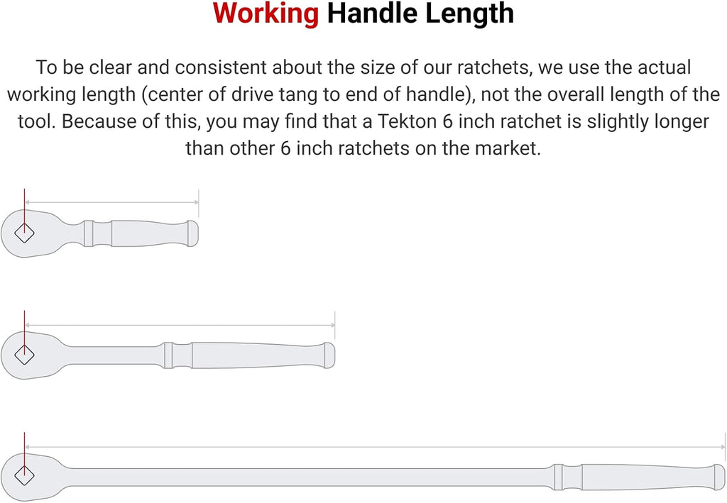 TEKTON 1/2 Inch Drive Flex Head Non-Quick-Release Ratchet Set, 2-Piece (10-1/2, 14 in.) | SRH92201