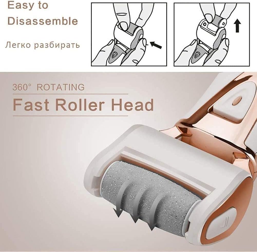 zhanghong Adjustable Speed Electronic Foot File with ， Replacement Sandpaper Disk, Powerful Electric Callus Remover Pedicure Tool for Men Women Dead Hard Dry Skin，USB Rechargeable Pedicure Tools