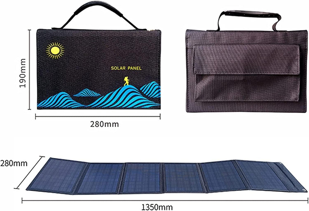 Solar Panel with Adjustable Kickstand, 30/40/50/60W Portable Solar Generator, for Smartphones, Tablets, Cameras, Camping, Hiking, Blackouts, and More,40W