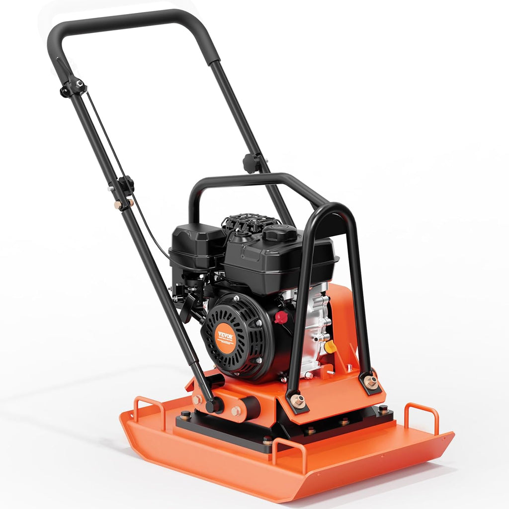 VEVOR Plate Compactor, 7.0 HP Gas Engine, 4451.22 lbf Vibration Compaction Force, 432 sq. in Plate, 5400 RPM Power Tamper, Ground Compactor Rammer for Dirt, Gravel, Asphalt, Foundation, EPA Compliant