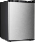 Antarctic Star Upright Freezer 2.1 Cu.ft, Compact Mini Freezer with Reversible Single Door, Temperature Control, Removable Shelves, Small freezer Stainless Steel for Dorms Home Office, Silver