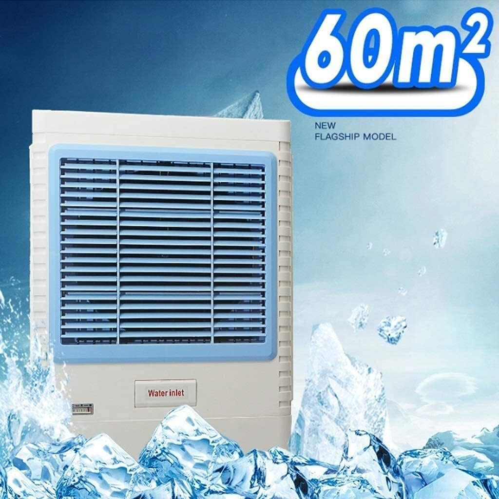 Evaporative Coolers Silent Electric Fan Portable Air Cooler Fan Mobile Household Vertical Stand Floor Misting Spray Cooling Humidifier Intelligent Cold Wind Machine with Wheel 400W 3 Speed R