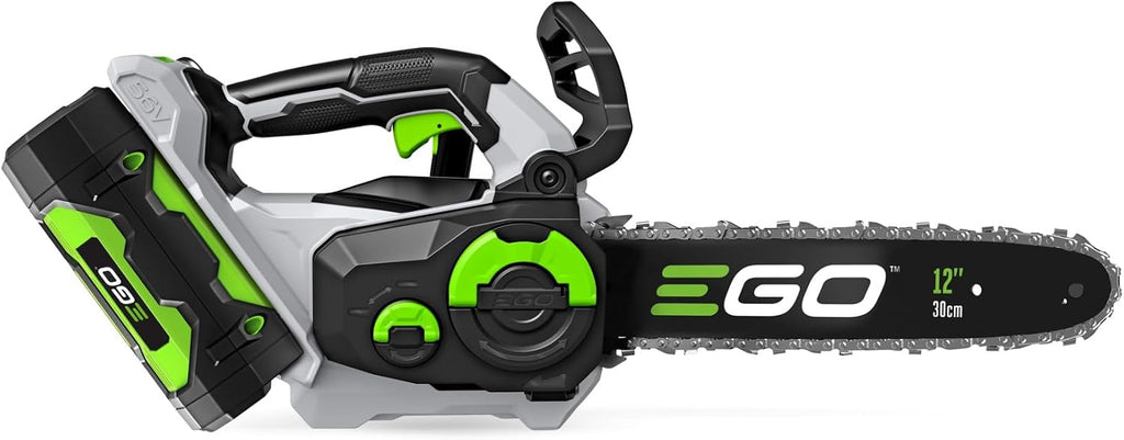 EGO POWER+ Chain Saw, 12' Battery Powered Chainsaw, Electric Cordless, Includes 56V 2.5Ah Battery and Charger - CS1201