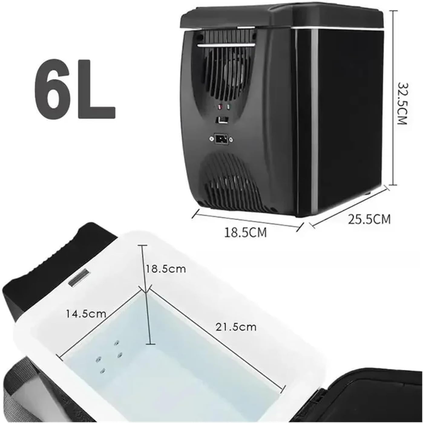 Mini Freezer 6L 12V Electric Car Refrigerator Car Freezer Cooler And Warmer Electric Fridge Portable Icebox Travel Refrigerator(6L 12V Black)