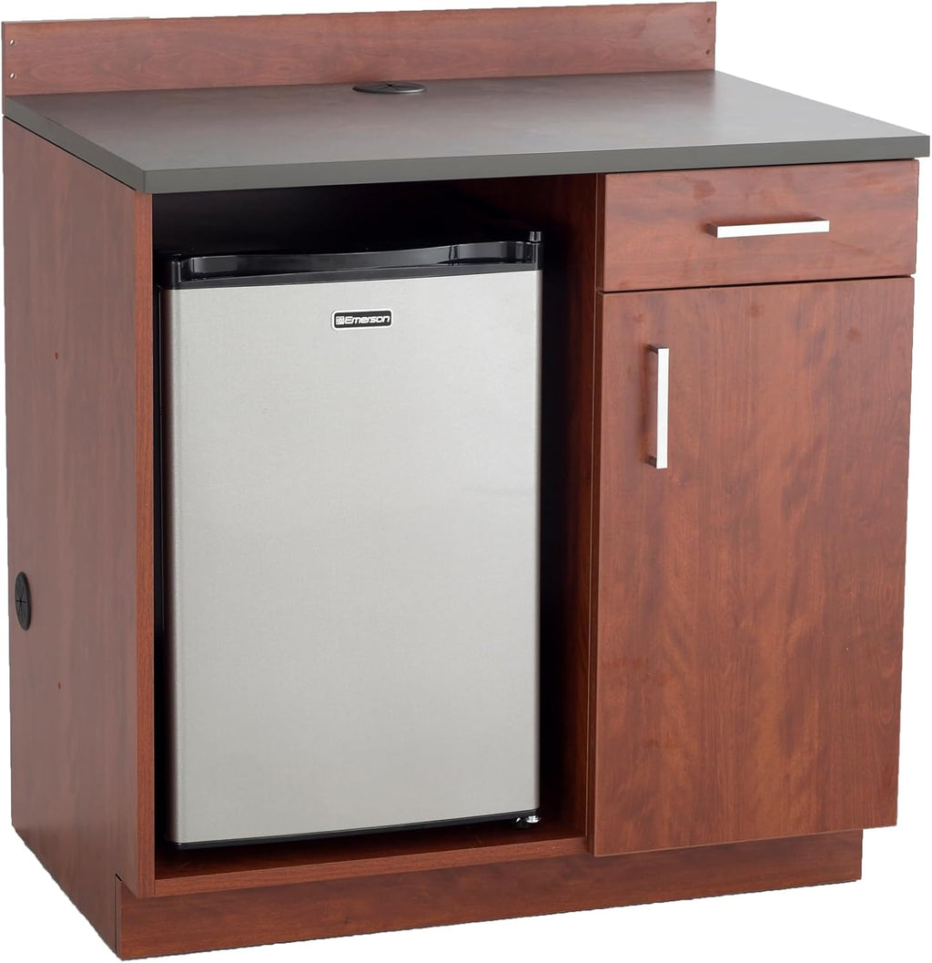 Safco Products 1705MH Modular Hospitality Breakroom Base Cabinet, Appliance, Mahogany Base, Rustic Slate Top, Mahogany Base